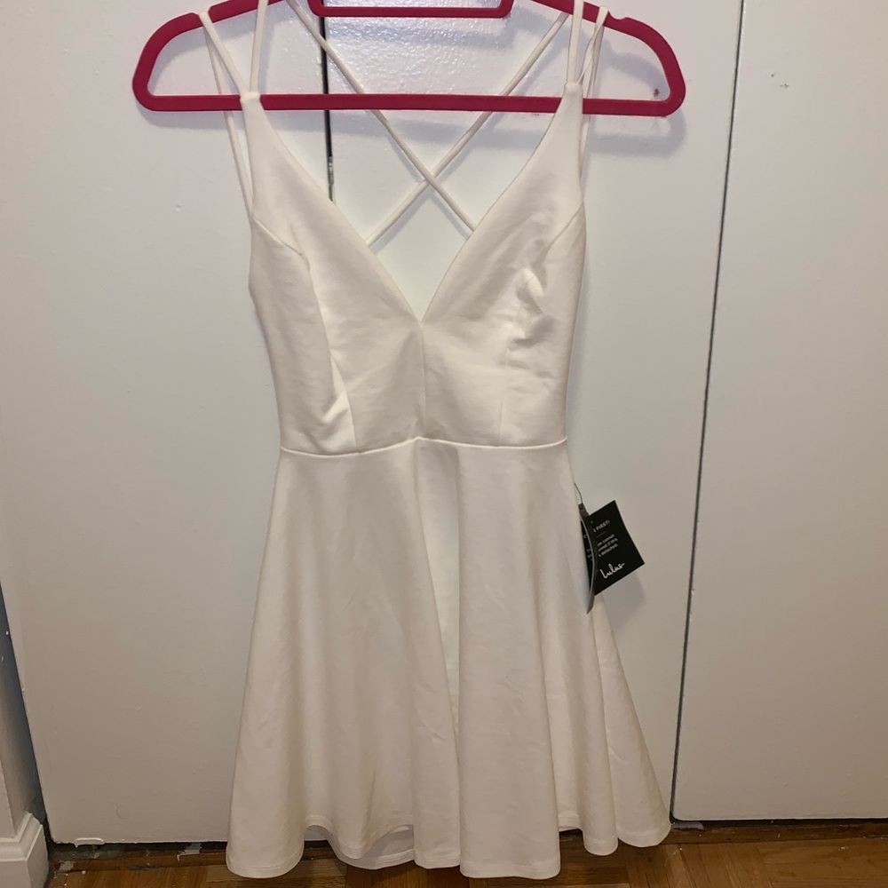 White backless dress